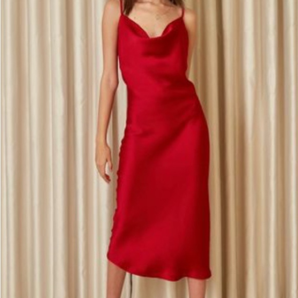 Elegant Red Slip Dress